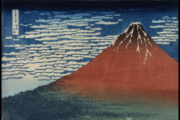 葛飾北斎「冨嶽三十六景　凱風快晴」すみだ北斎美術館蔵
Katsushika Hokusai ”A Mild Breeze of a Fine Day, from the series Thirty-six views of Mount Fuji ” Collection: the Sumida Hokusai Museum